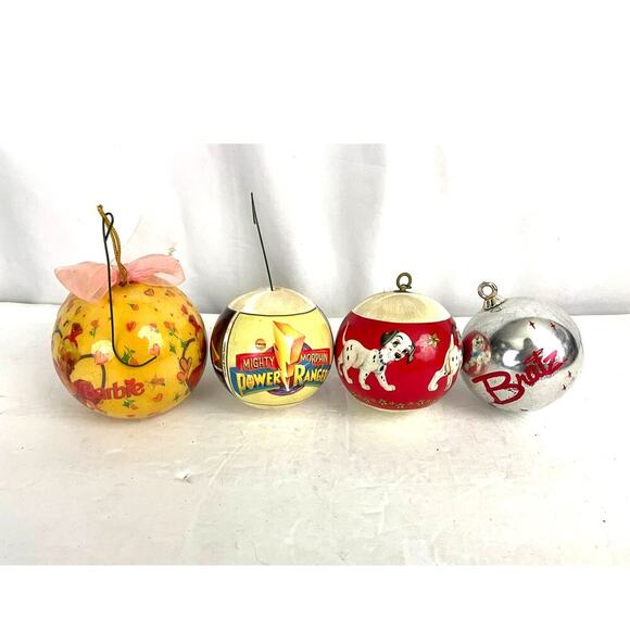 VTG Lot of 4 Dalmatians Power Rangers Barbie Brats Christmas Ornaments 1990s - Picture 1 of 16